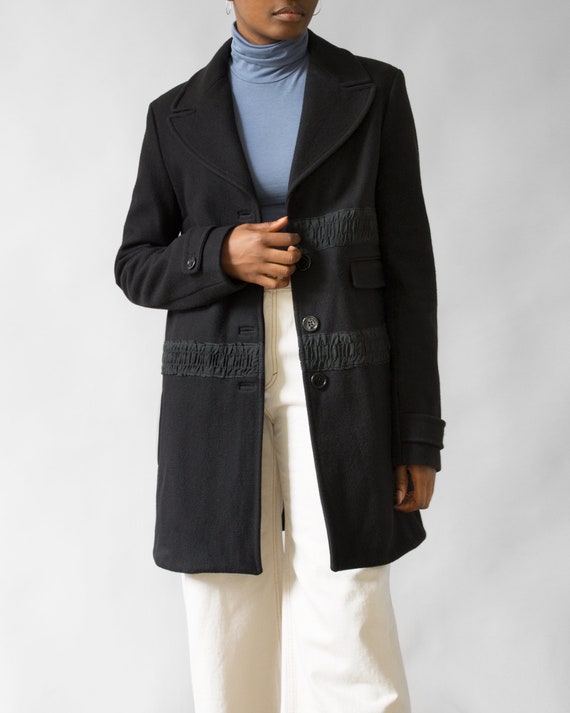 John Galliano Black Wool Coat
