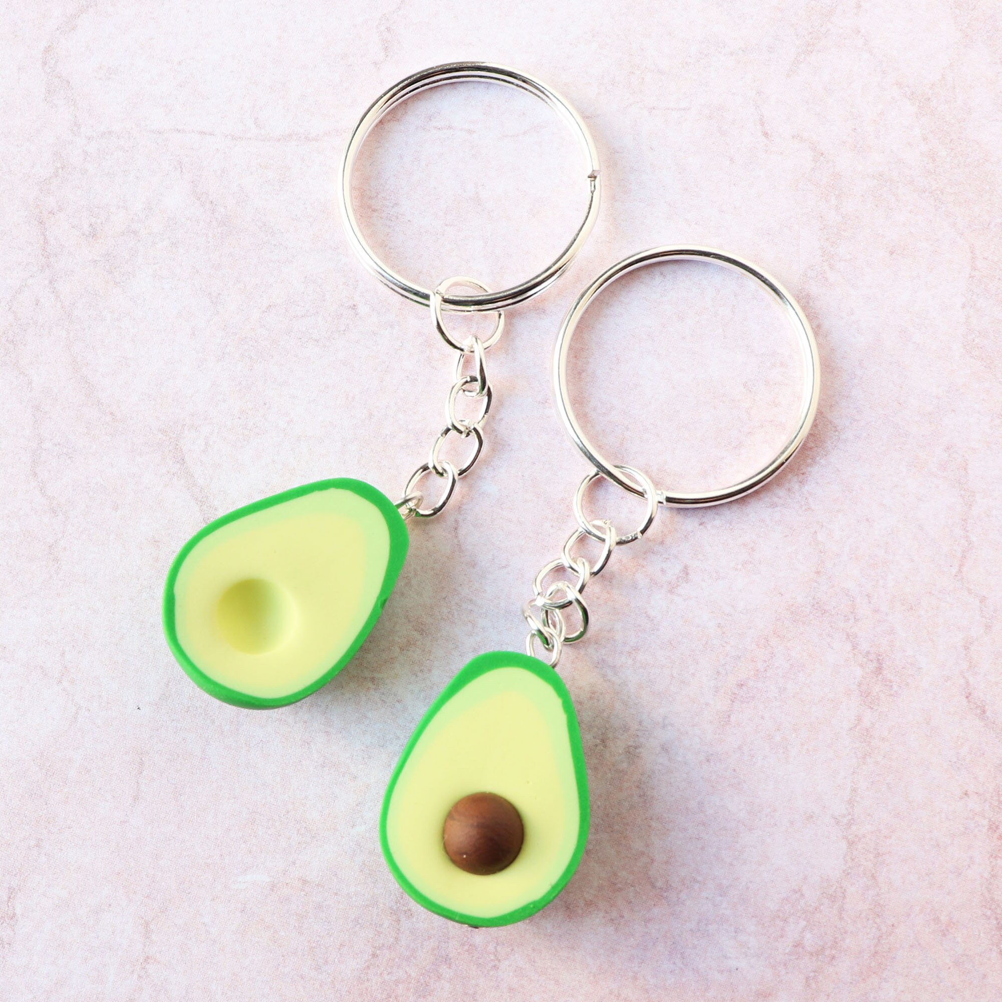 Best friend keychain polymer clay avocado keychain couple Etsy
