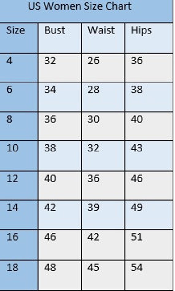 Us Women S Dress Size Chart