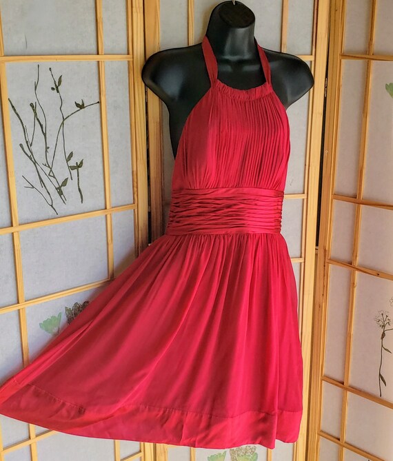 Vintage Fuchsia Halter Dress by Adrianna Papell Bo