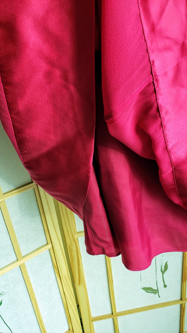 Vintage Fuchsia Halter Dress by Adrianna Papell Boutique, Sz 6, Ruched Waist, Pleated Details, RETRO Hot Pink Prom Dress afbeelding 7