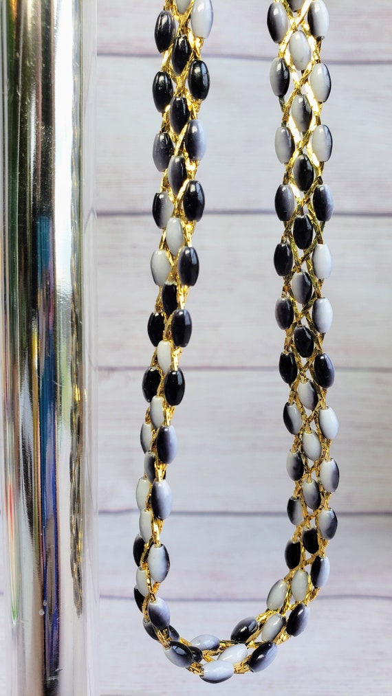 90's Mod Gold Chain Link Braid with Small Oval Be… - image 5