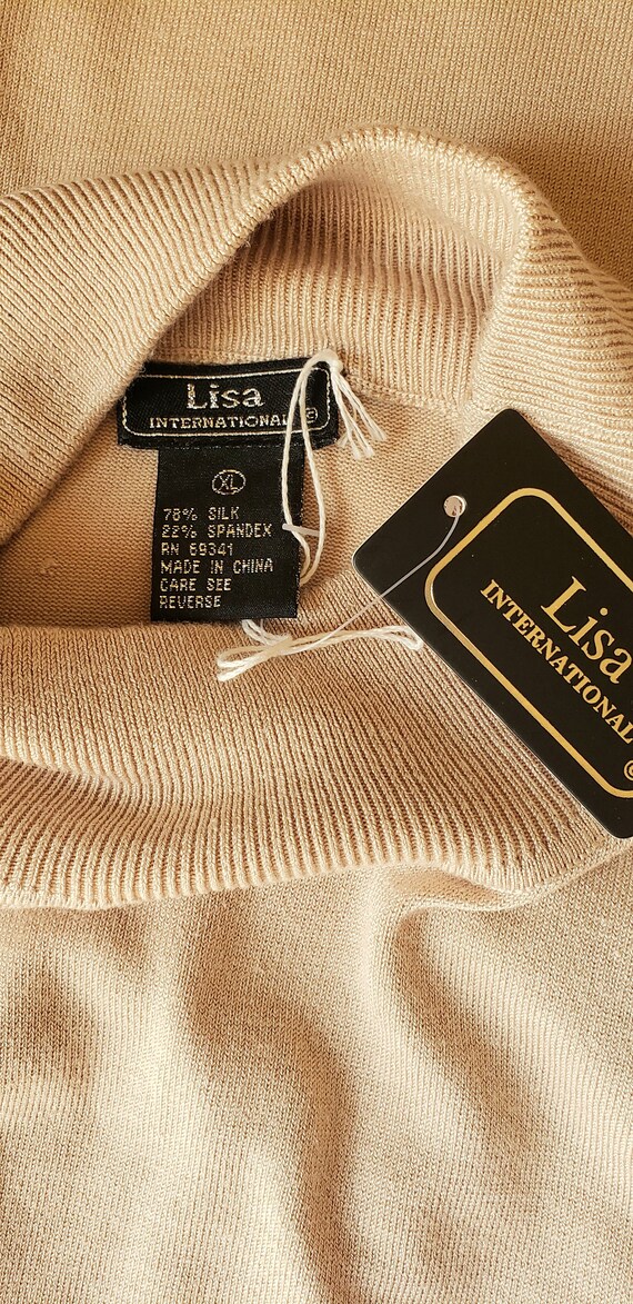 Vintage Beige Silk Blend Knit Top by Lisa Interna… - image 6