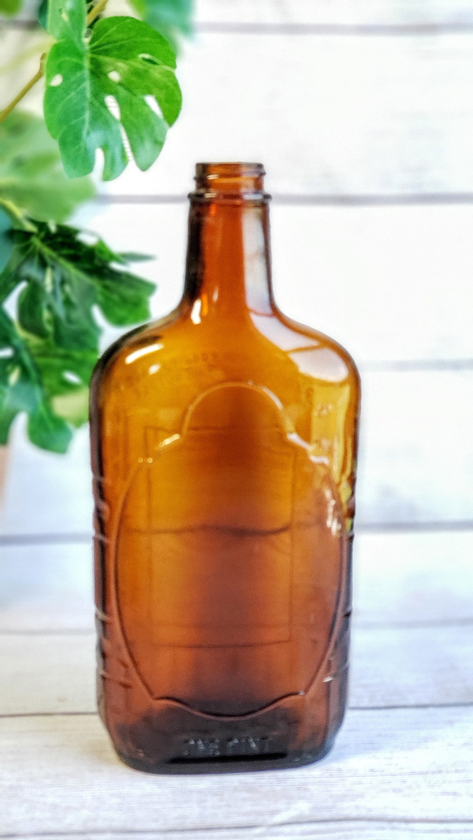 RARE Vintage Brown Amber Glass Bottle D126 56 54 Whiskey Etsy