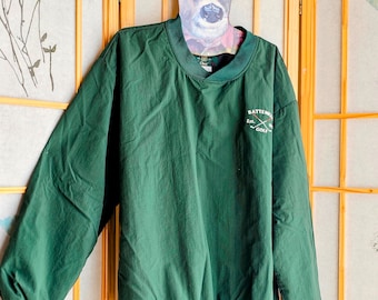 Vintage Green Bomber Shirt with Embroidery Battenkill Golf, Retro Windbreaker by Orvis, Size Lage, 80s 90s Lightweight Jacket, Grandpacore