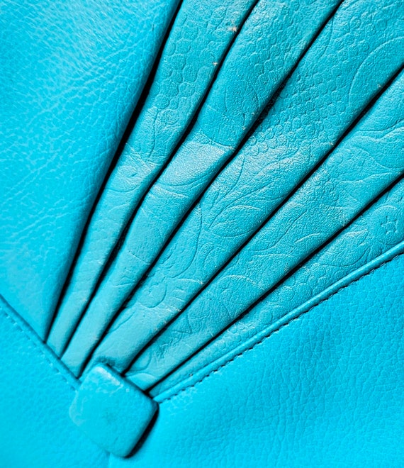 Vintage Turquoise Purse, 80s Crossbody Bag, Retro… - image 3