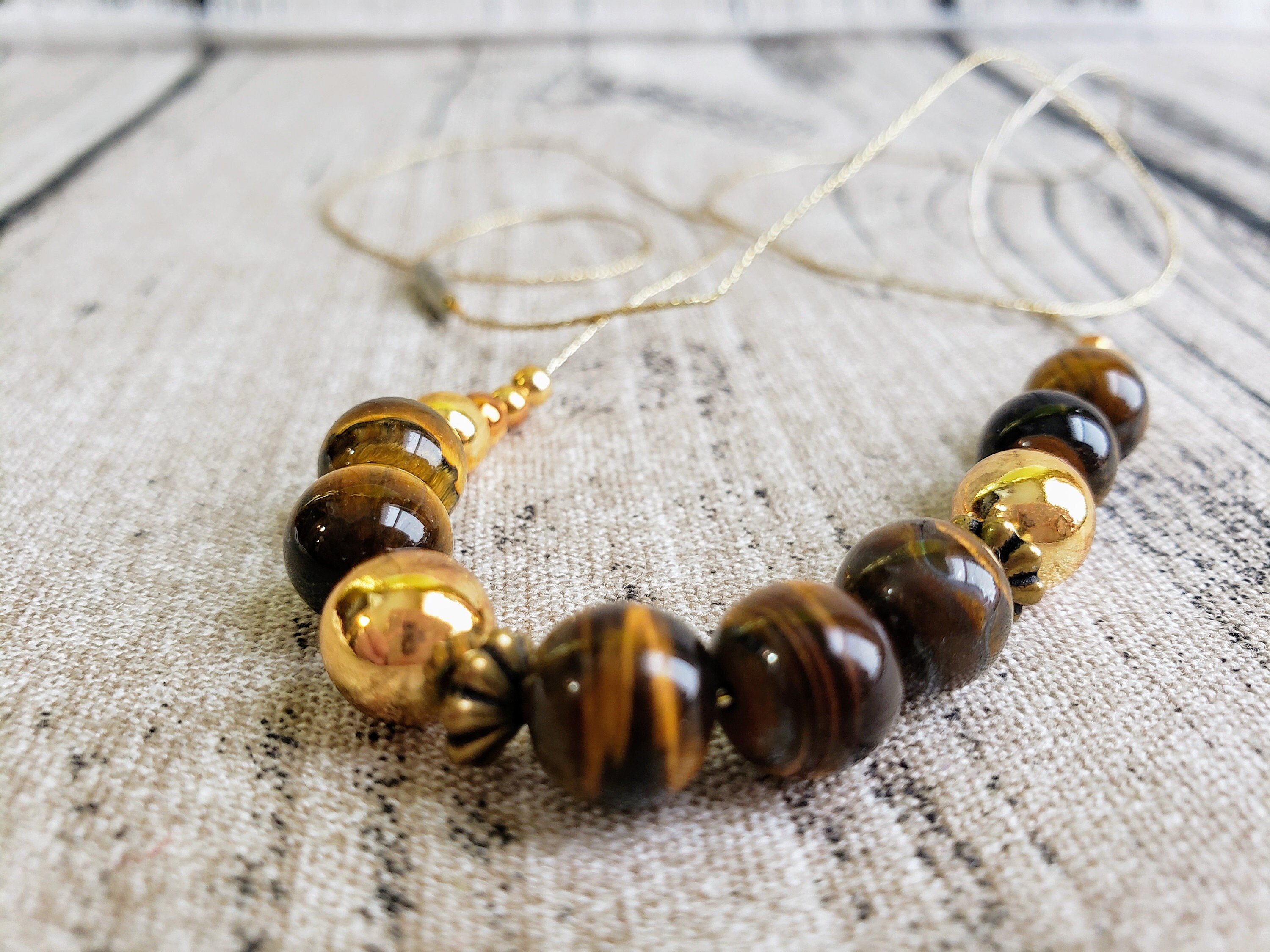 Tiger Eye Necklace - Brown main image 1