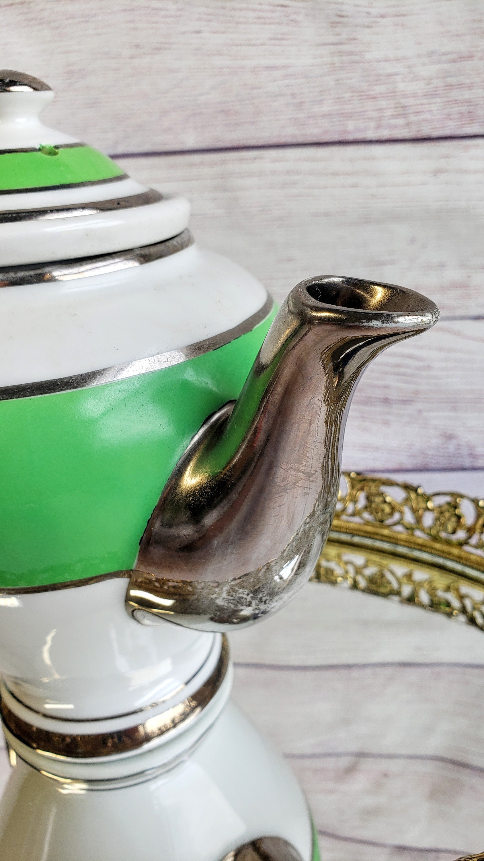 Art Deco Teapot & Lid With Infuser / Strainer Mccormick by Etsy