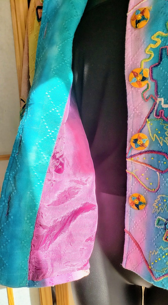 Vintage Eccentric Lightweight Jacket, Embroidered… - image 6