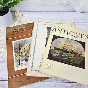 1920s Antique Magazines The Antiquarian, Resources about Work of Art and Rarities, Set of 3 Old Magazines Contain lots of Antique Ads