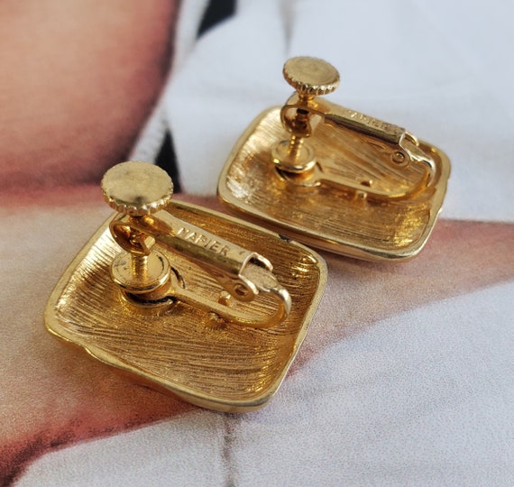 Vintage Napier Clip on - Screw back Earrings, Bei… - image 3