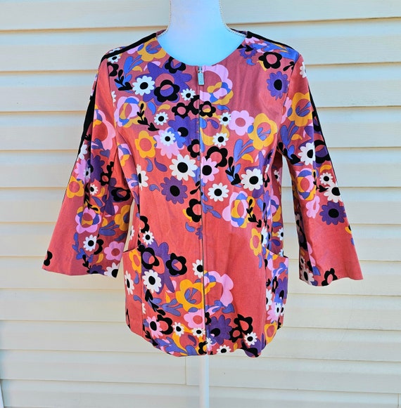 Vintage Funky Floral Jacket by Bob Mackie Wearable Art, Bold Vintage Funky Floral Jacket by Bob Mackie Wearable Art, Bold