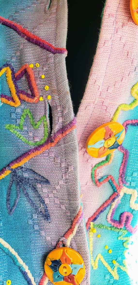 Vintage Eccentric Lightweight Jacket, Embroidered… - image 7