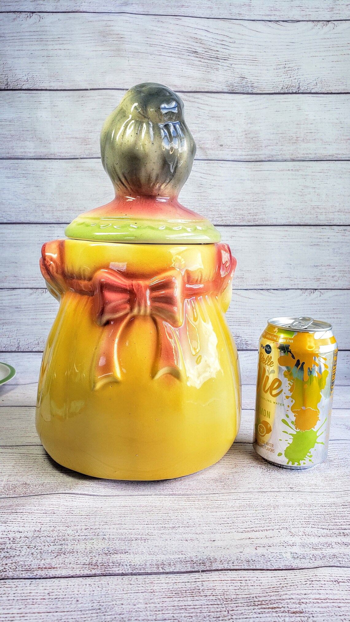 Vintage American Bisque Cookie Jar Granny With Apron Retro Etsy