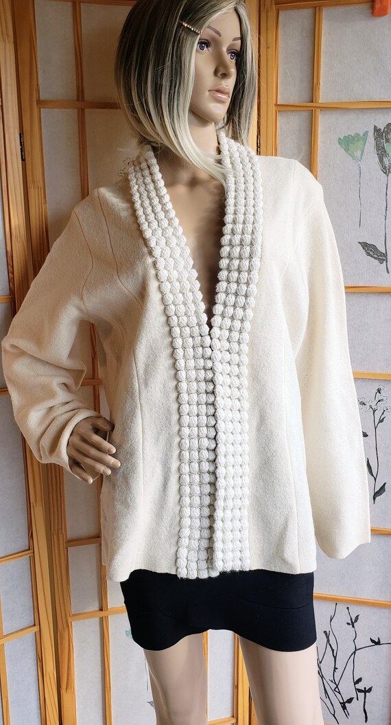Off White Wool Cardigan from QVC by Dialogue, Whi… - image 3