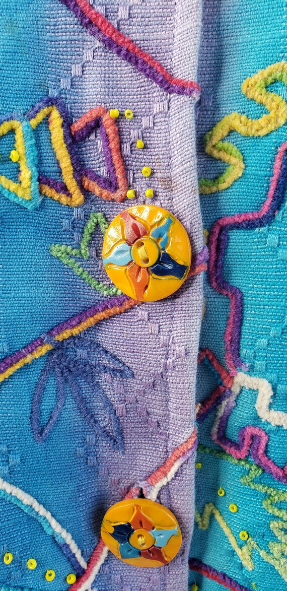 Vintage Eccentric Lightweight Jacket, Embroidered… - image 9