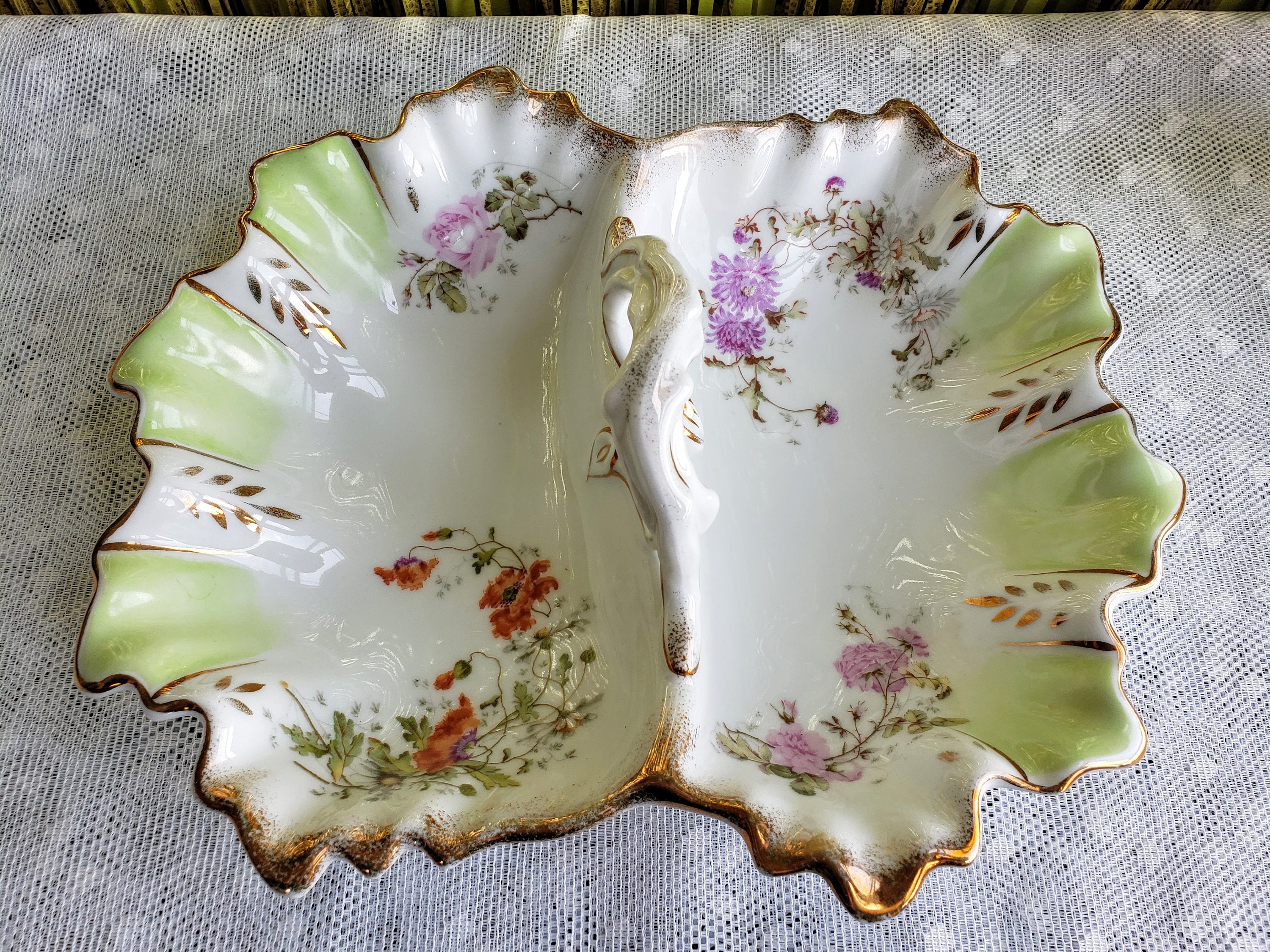 Vintage Divided Porcelain Dish by KPM Germany Victorian Etsy