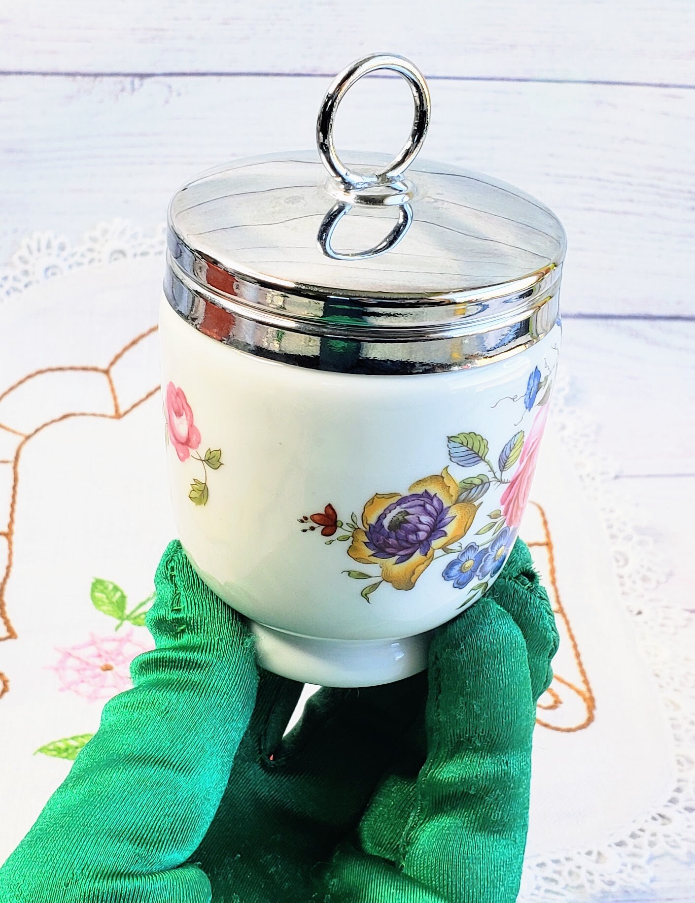 Vintage Ceramic Egg Coddler Cup, Royal Worcester Porcelain