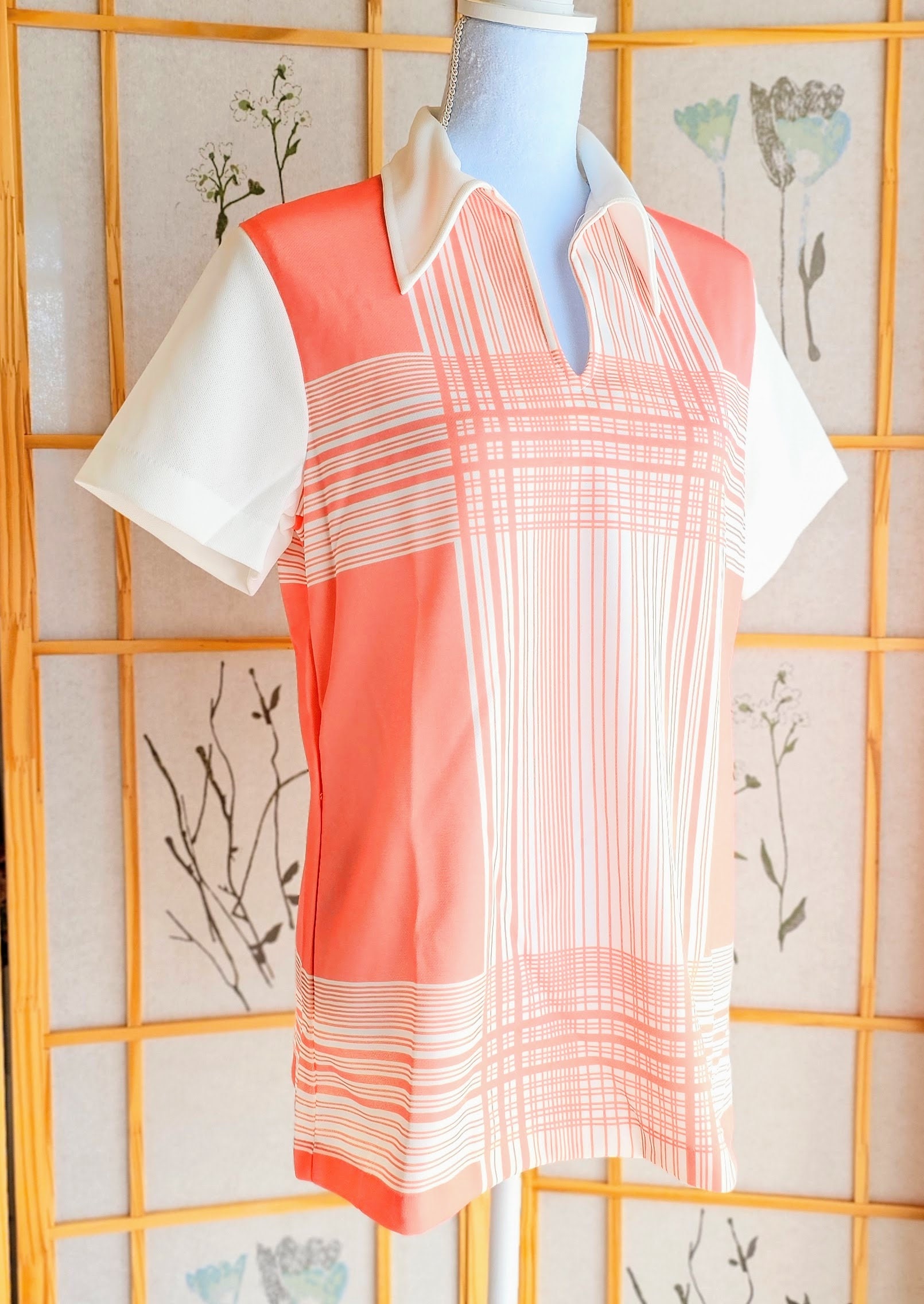 トップス Vintage 60's Nel Shirt Mongomery Ward Vintage Montgomery Ward Geese Print Shirt Top Blouse Retro