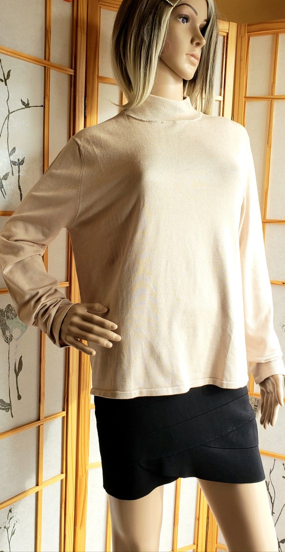 Vintage Beige Silk Blend Knit Top by Lisa Interna… - image 2