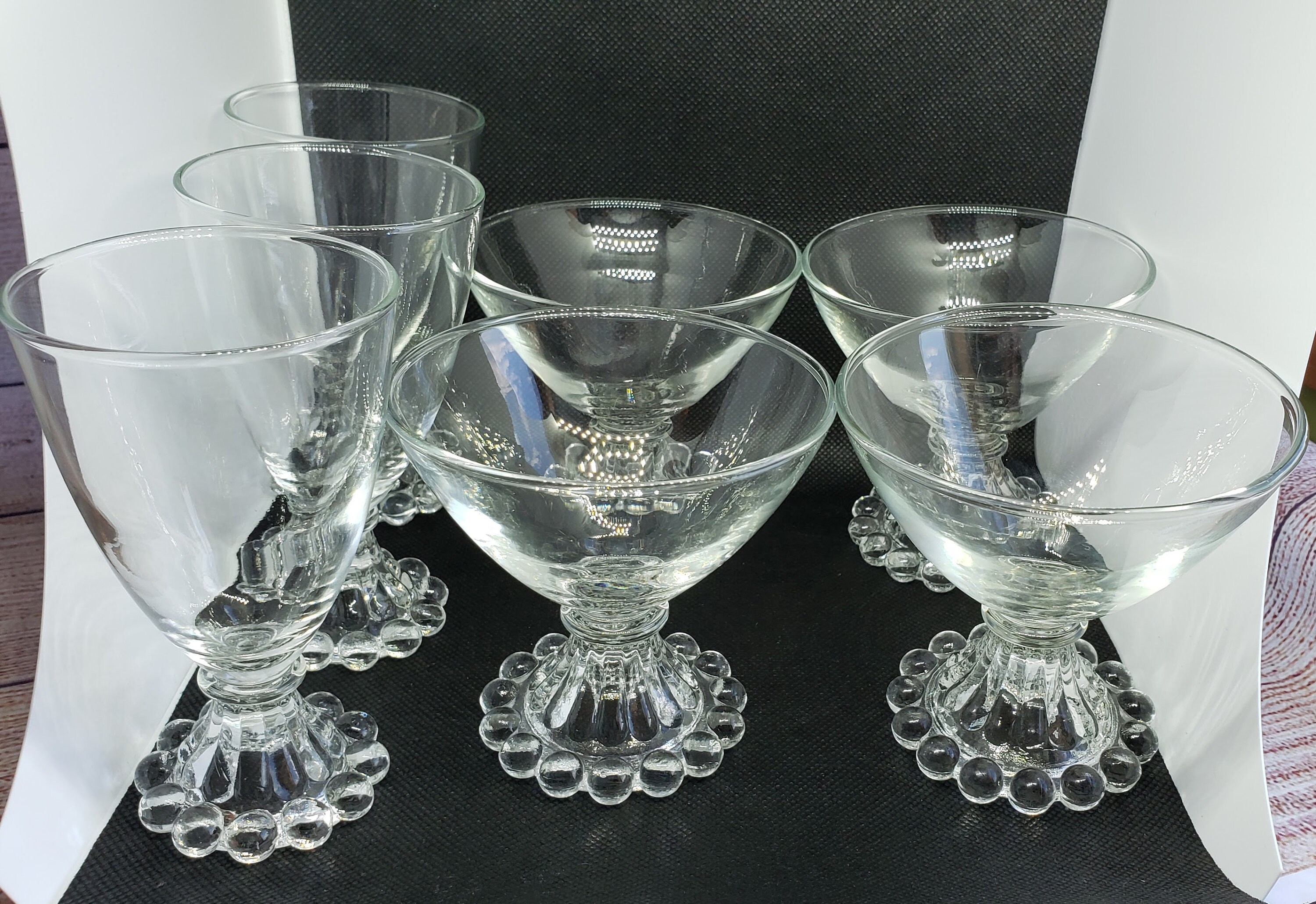 7 Fancy Candlewick Sherbet Dessert Dishes Anchor Hocking Etsy