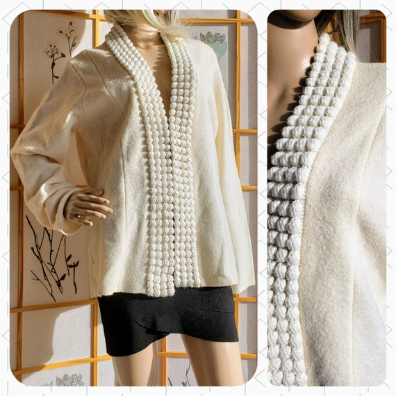 Off White Wool Cardigan from QVC by Dialogue, Whi… - image 1