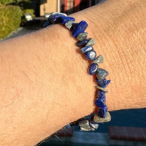 Lapis lazuli #3 - chip beaded intention bracelet, healing jewelry - protection, concentration, sharpen memory