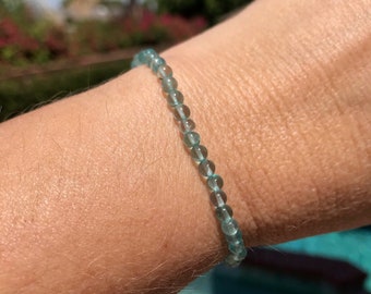 Blue Apatite bracelet #4 - 4mm beaded intention bracelet- motivational, public speaking, studying, concentration, memory - gift under 20