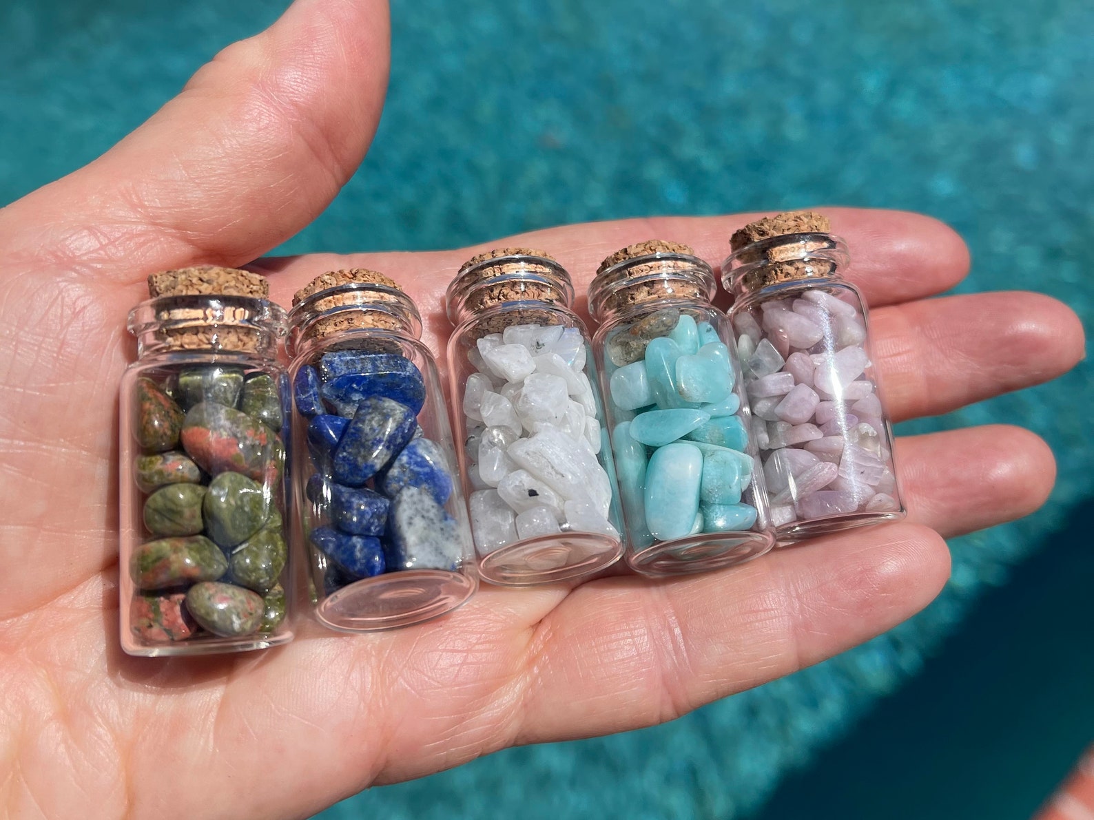 Gemstone Wish Bottles Spell Bottles Crystal Chip Bottles Etsy