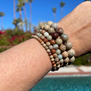 Ocean Jasper bracelet #1 - 4mm, 6mm, 8mm, 10mm or 12mm beads - tranquility, eliminate nightmares, good stone for healers & counselor