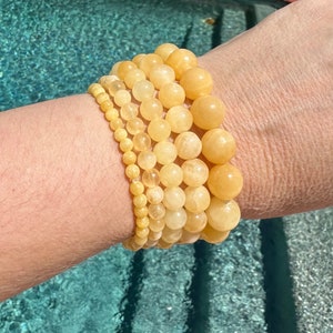 Yellow Calcite bracelet #2 - 4mm, 6mm, 8mm, 10mm or 12mm beads - self confidence, hope, motivation, clearing out old energy patterns