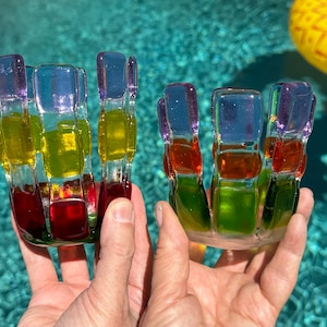 Fused glass candle holders - Only one left!