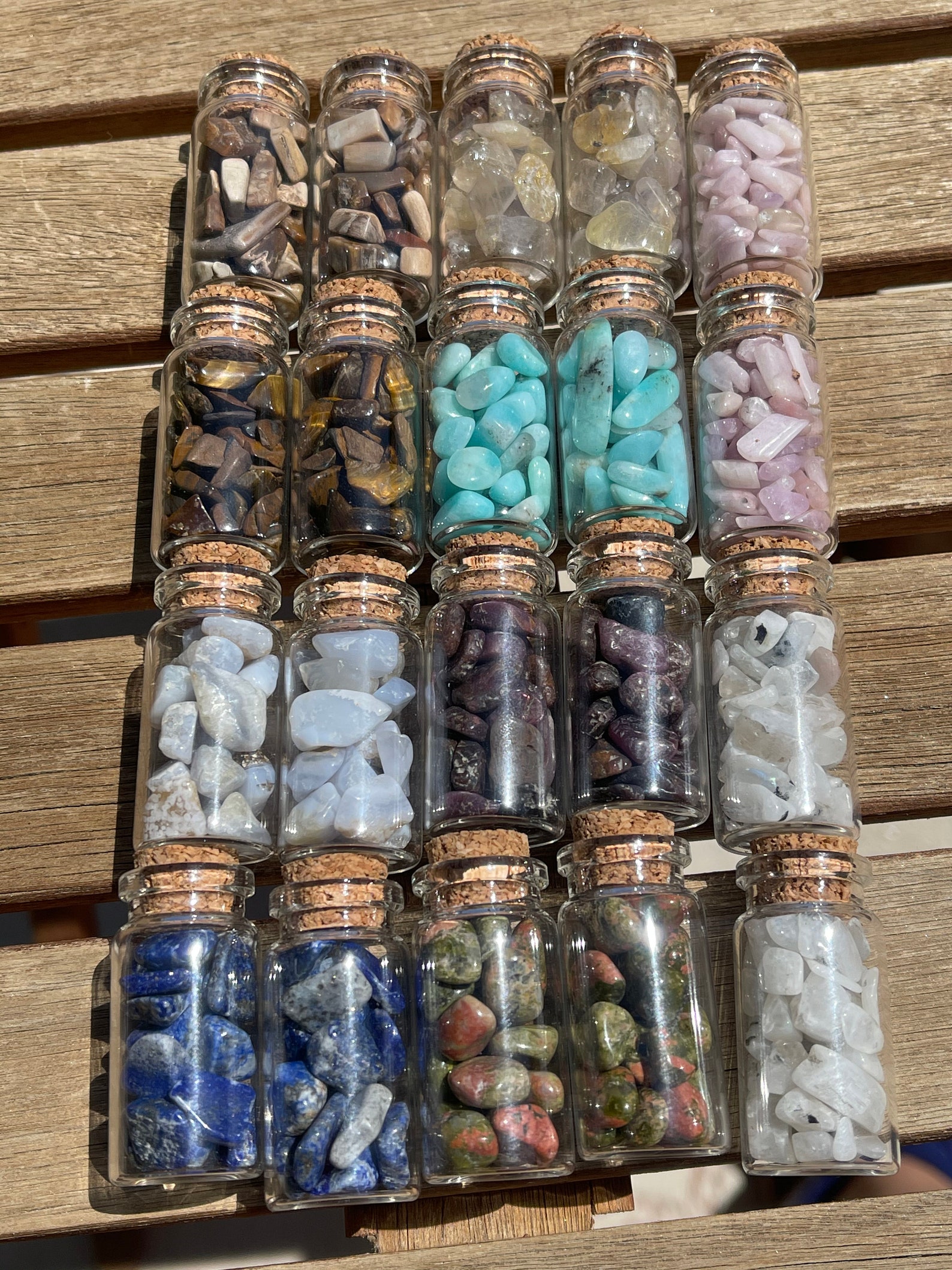 Gemstone Wish Bottles Spell Bottles Crystal Chip Bottles Etsy