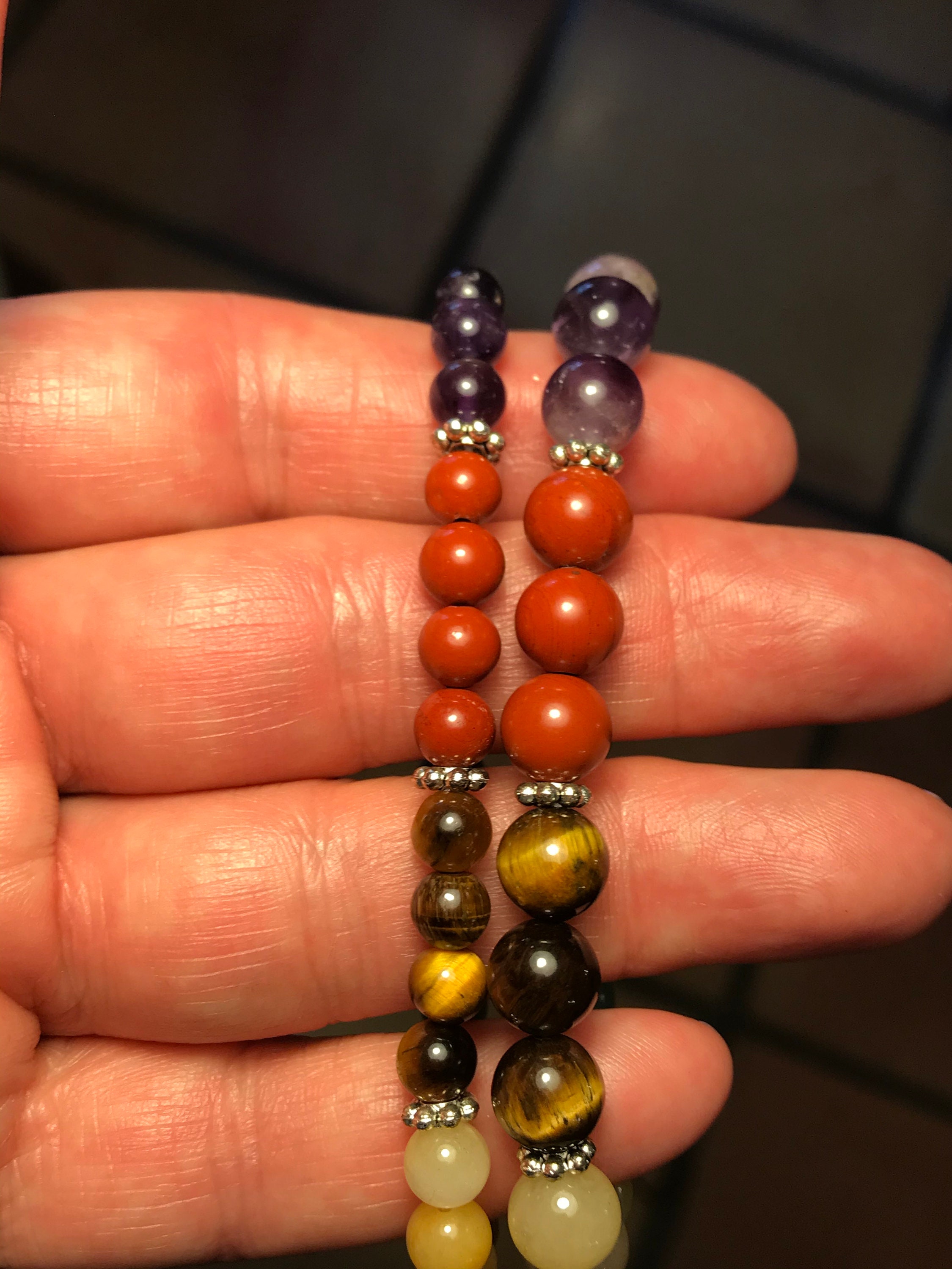 Chakra bracelet 3 6mm or 8mm beads: amethyst lapis | Etsy