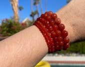 Red Agate - 4mm, 6mm, 8mm, 10mm or 12mm Beaded Intention Bracelet