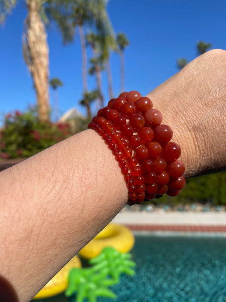 Rainbow Bead Bracelet - Black Agate, Red Agate, Blue Agate, Wooden, He –  Rosy Rainbow