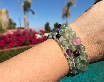 Fluorite bracelet #1 - 4mm, 6mm, 8mm or 10mm beaded bracelet - physical & mental balance + coordination, neutralize negative energy