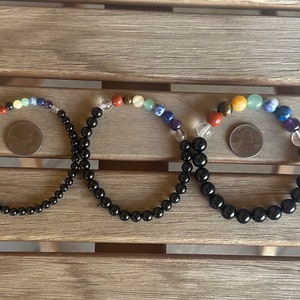 Chakra Bracelet #8 - 4mm, 6mm, 8mm beads - amethyst, lapis, sodalite, green aventurine, yellow calcite, tiger&#39;s eye, red jasper