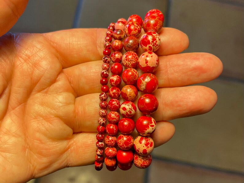 Imperial Jasper Red Sea Sediment Bracelet 4mm 6mm 8mm or | Etsy