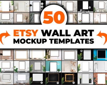 50 Poster Mockup Templates for quick & easy ETSY Listing process made by WelikeFlowers