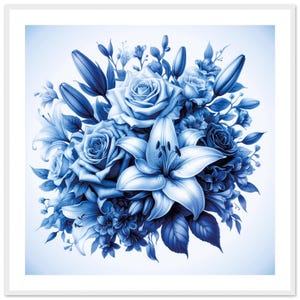 Blumenposter quadratisch mit weißem Rand mit Bilderrahmen Wildblumen