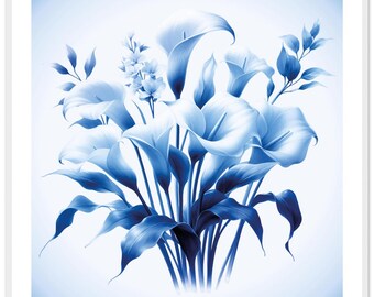 Póster de flores cuadrado con borde blanco con marco de fotos de flores silvestres.