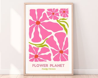 Póster de flores rosas Flower Planet llamativo póster de flores Punchy Flowers decoración floral de pared para salón No. 02 hecho por RHB-DESIGN