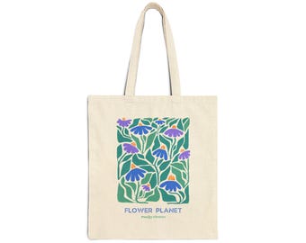 Bolso shopping Flowers Tote Bag de lona de algodón con estampado floral de flores