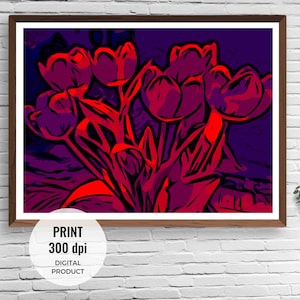 Tulpen Blumenposter florale Wall Art zum selber Ausdrucken digitales Produkt von @WelikeFlowers Digitaldruck Wohndeko Interior Drucke