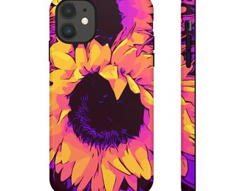 Funda floral para iPhone Funky Girasoles - Fundas resistentes con diseño floral de flor de girasol