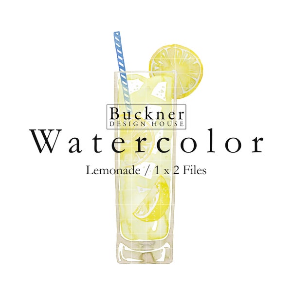 WATERCOLOR Lemonade Clip Art - Lemonade Illustration - Lemonade - Lemon Drink - Hand Painted - Summertime - Picnic - JPG, PNG