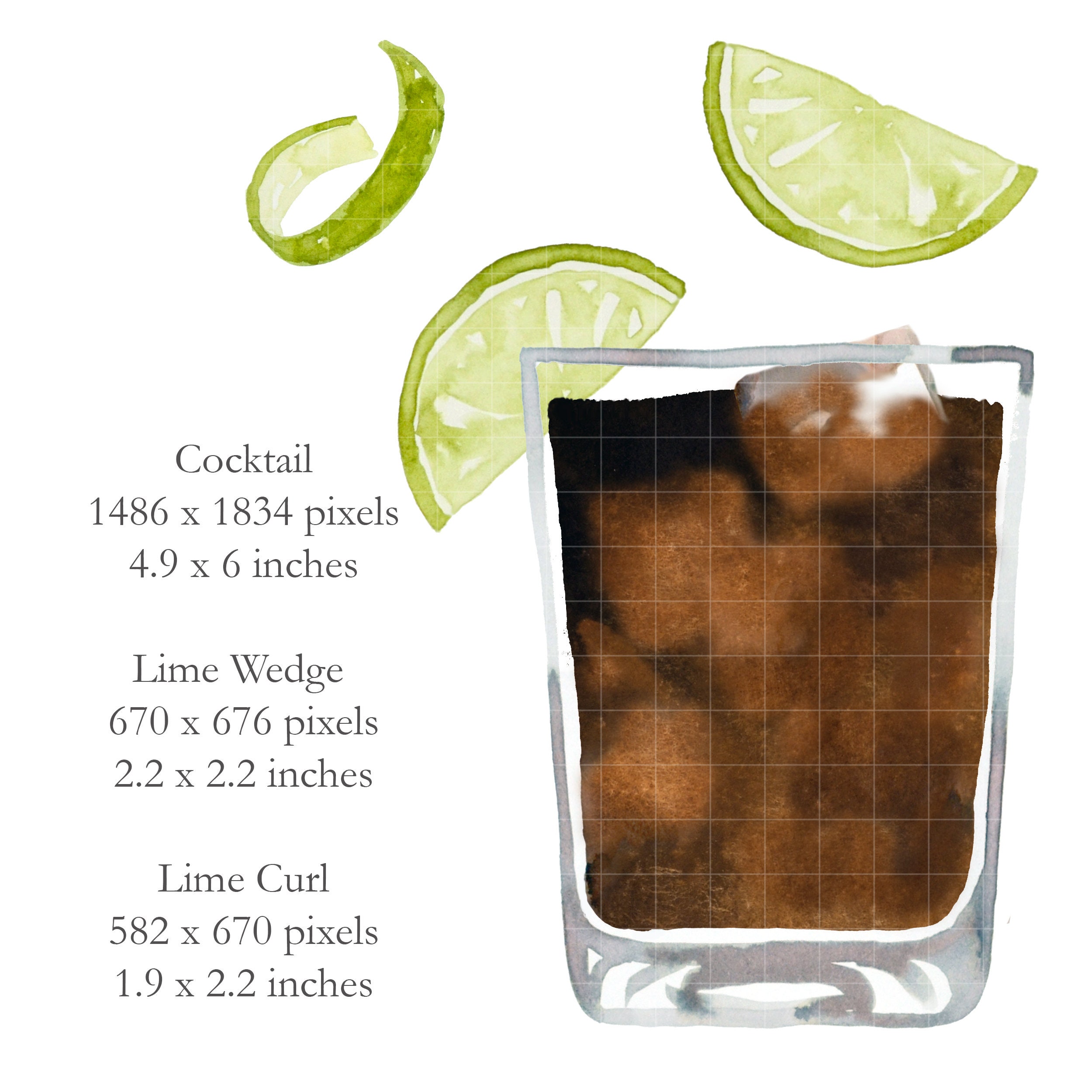 WATERCOLOR Rum and Coke Illustration Clip Art Long Island Etsy