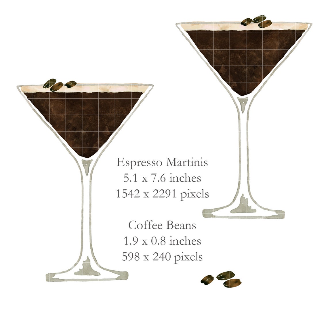 WATERCOLOR Espresso Martini Clip Art Martinis Etsy