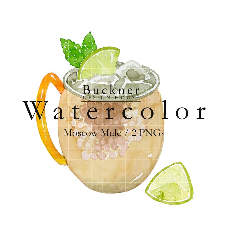 WATERCOLOR Moscow Mule Clip Art Moscow Mule Illustration | Etsy